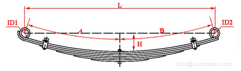 drawing-double eye03 Une source de feuilles à double yeux pour les remorques et les suspensions de camions d'un fabricant de Chine / Autoparts Wondee