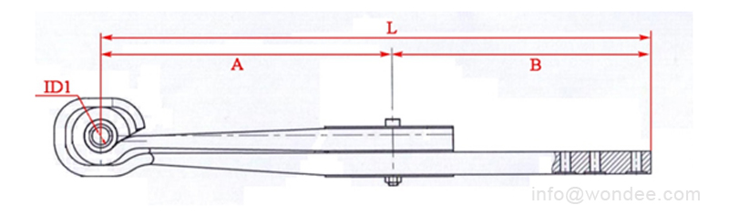 drawing -air linker01 Une liaison aérienne de type à plaque droite pour les remorques et les suspensions de camions d'un fabricant de Chine / Autoparts Wondee
