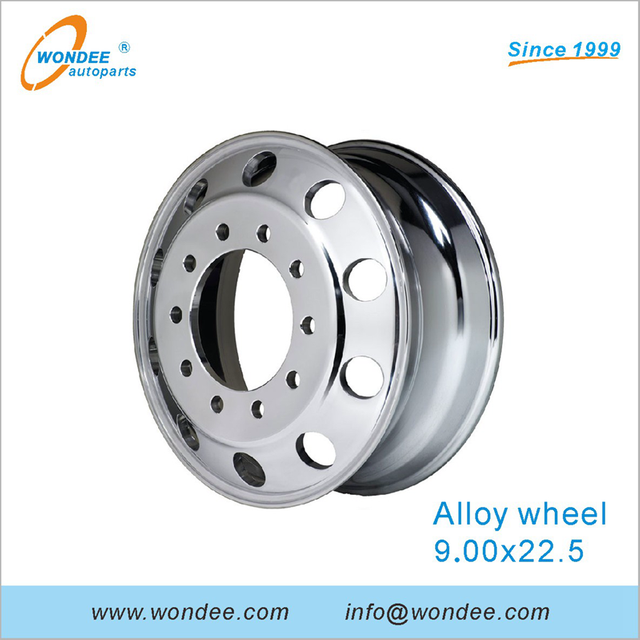 Jante en alliage d'aluminium de 8,25 x 22,5 pouces pour semi-remorques et pièces de camion à usage intensif