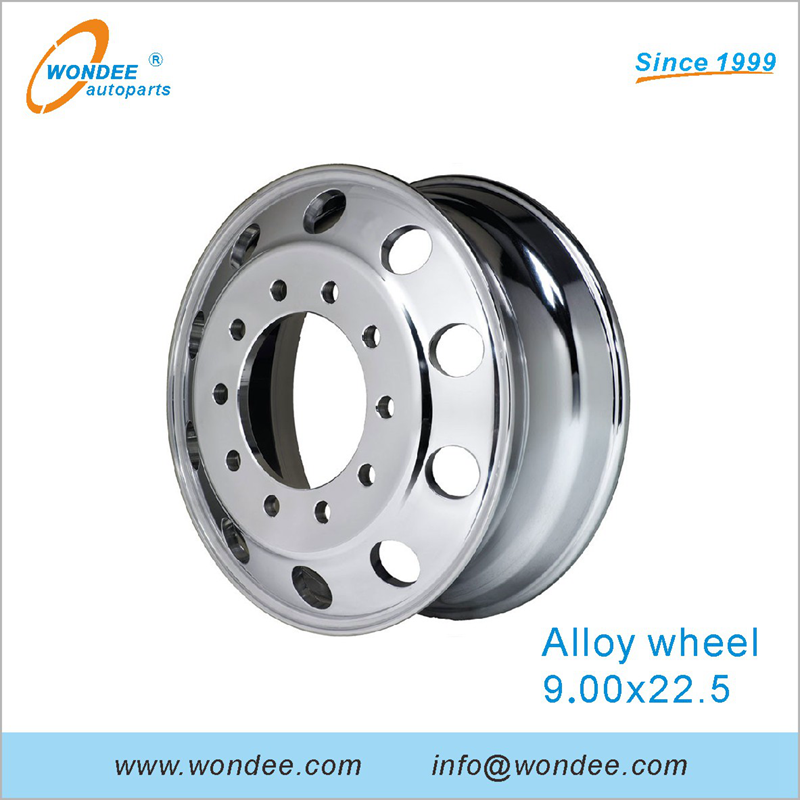 Jante en alliage d'aluminium de 8,25 x 22,5 pouces pour semi-remorques et pièces de camion à usage intensif