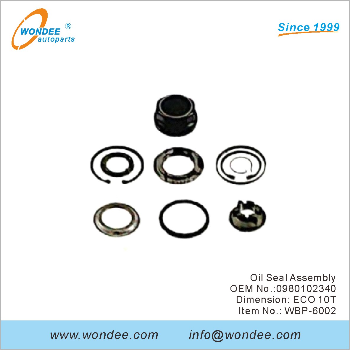 Ensemble de joint d'huile OEM 0980102340 pour BPW de Wondee