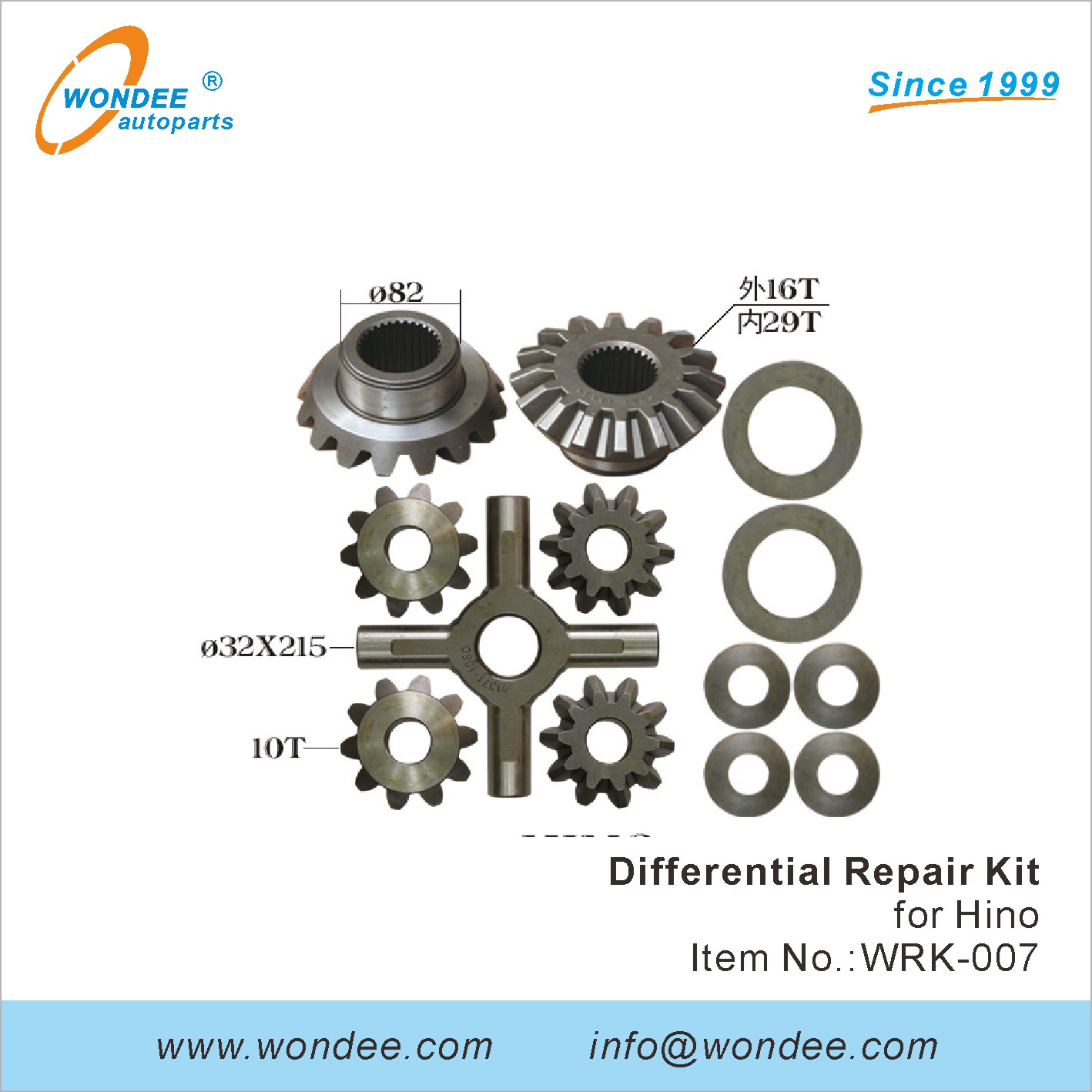 Kit de réparation différentielle Wondee (7)