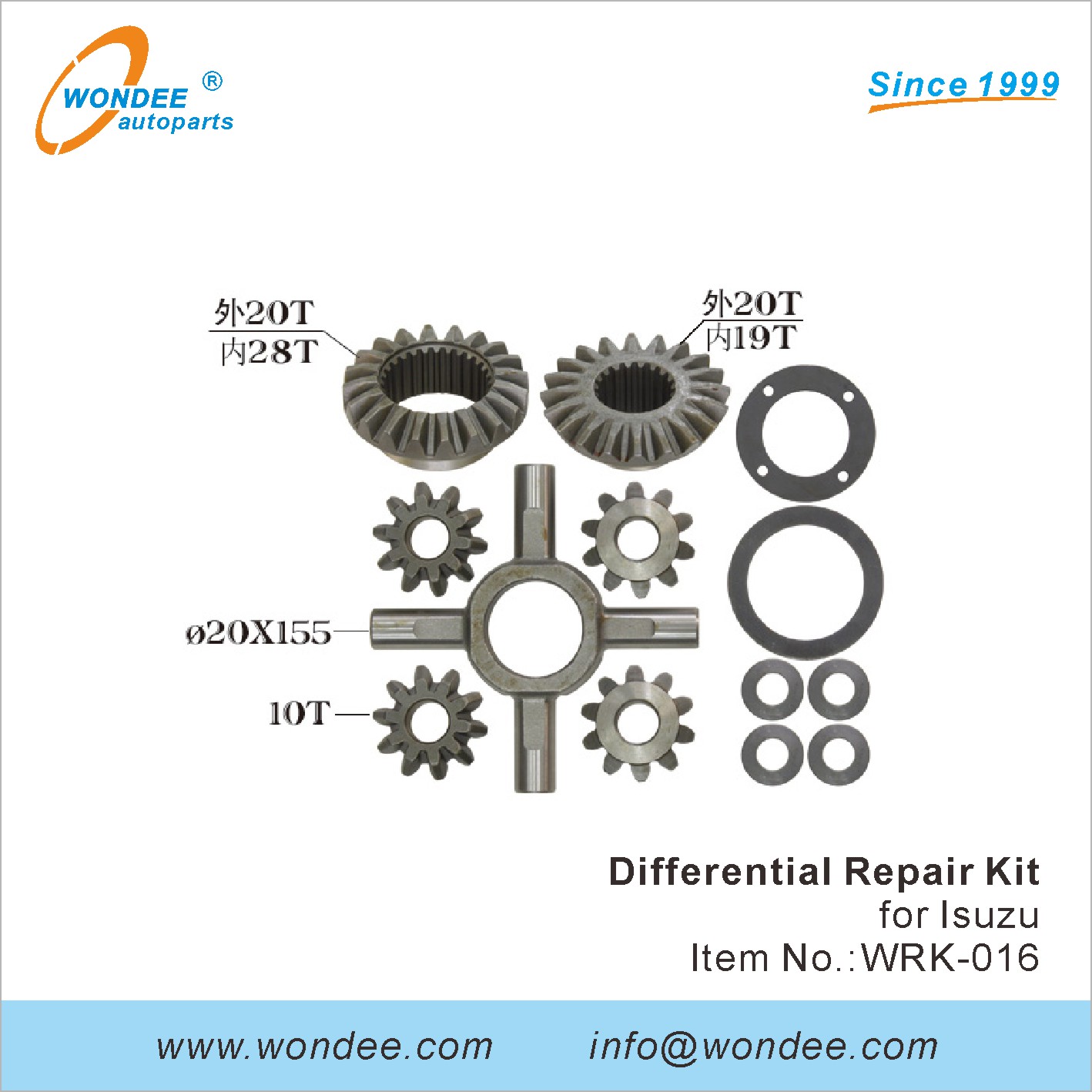 Kit de réparation différentielle Wondee (16)