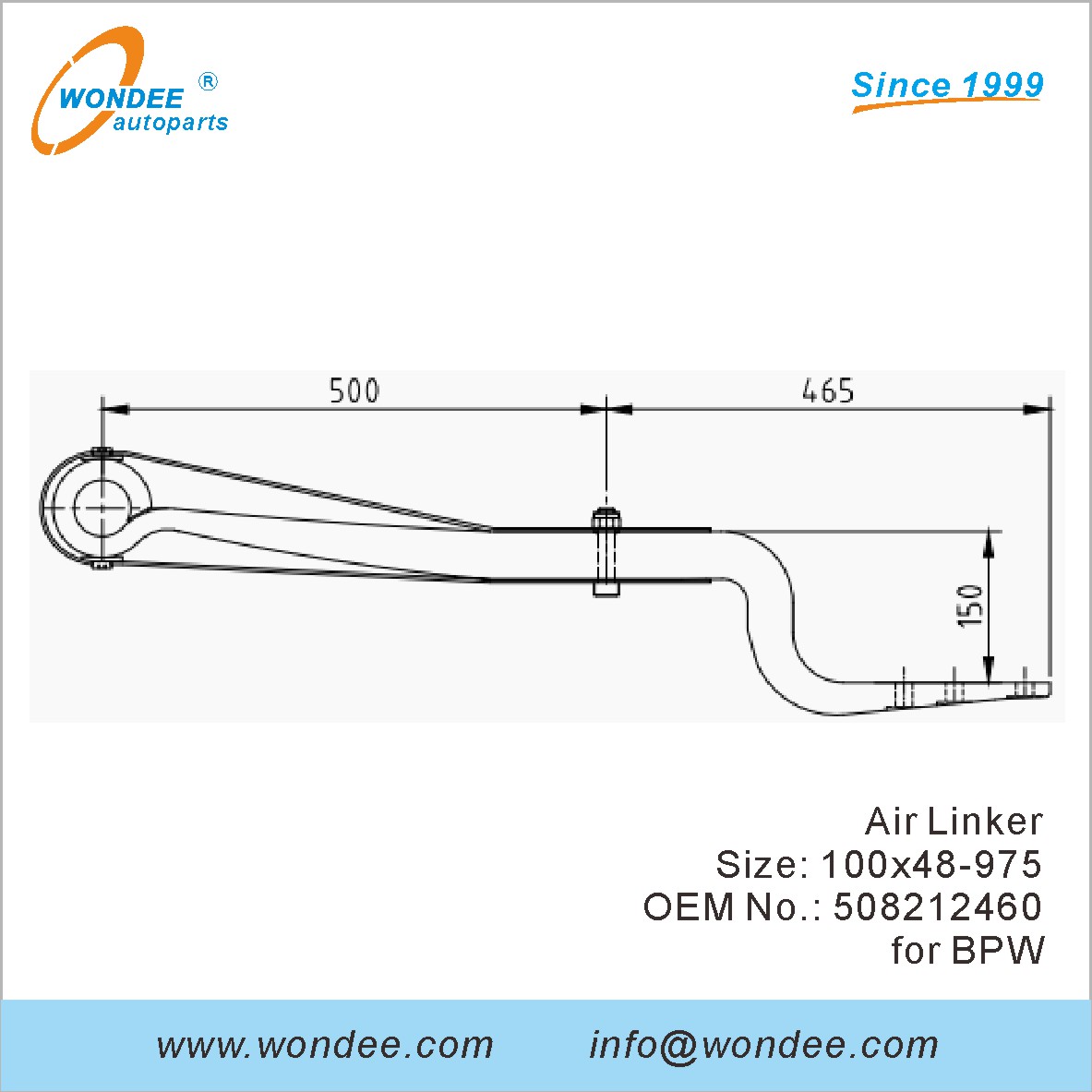 Wondee Autoparts Air Linker OEM 508212460 pour BPW