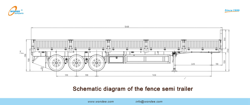 Diagramme schématique de la semi-remorque de clôture