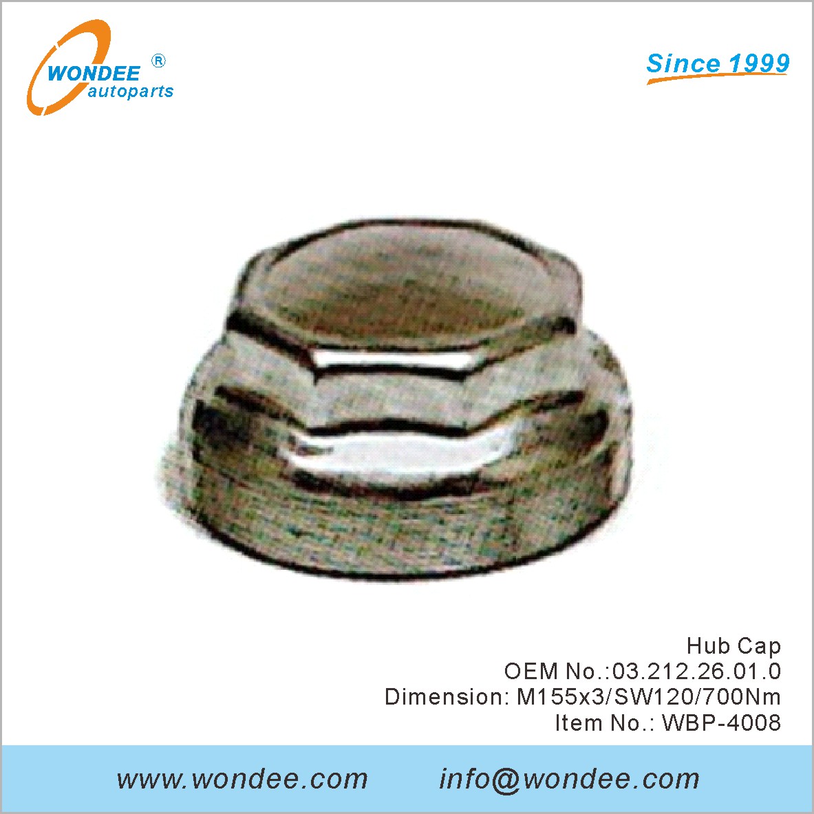 Hub Cap OEM 0321226010 pour BPW de Wondee