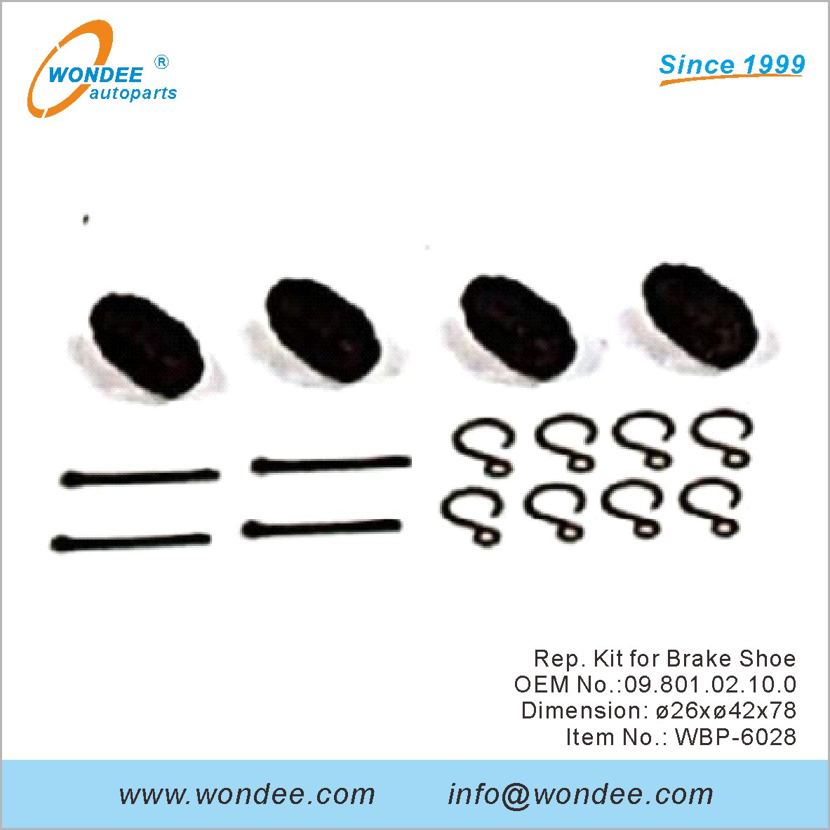 Kit de représentant pour la chaussure de frein OEM 0980102100 pour BPW de Wondee