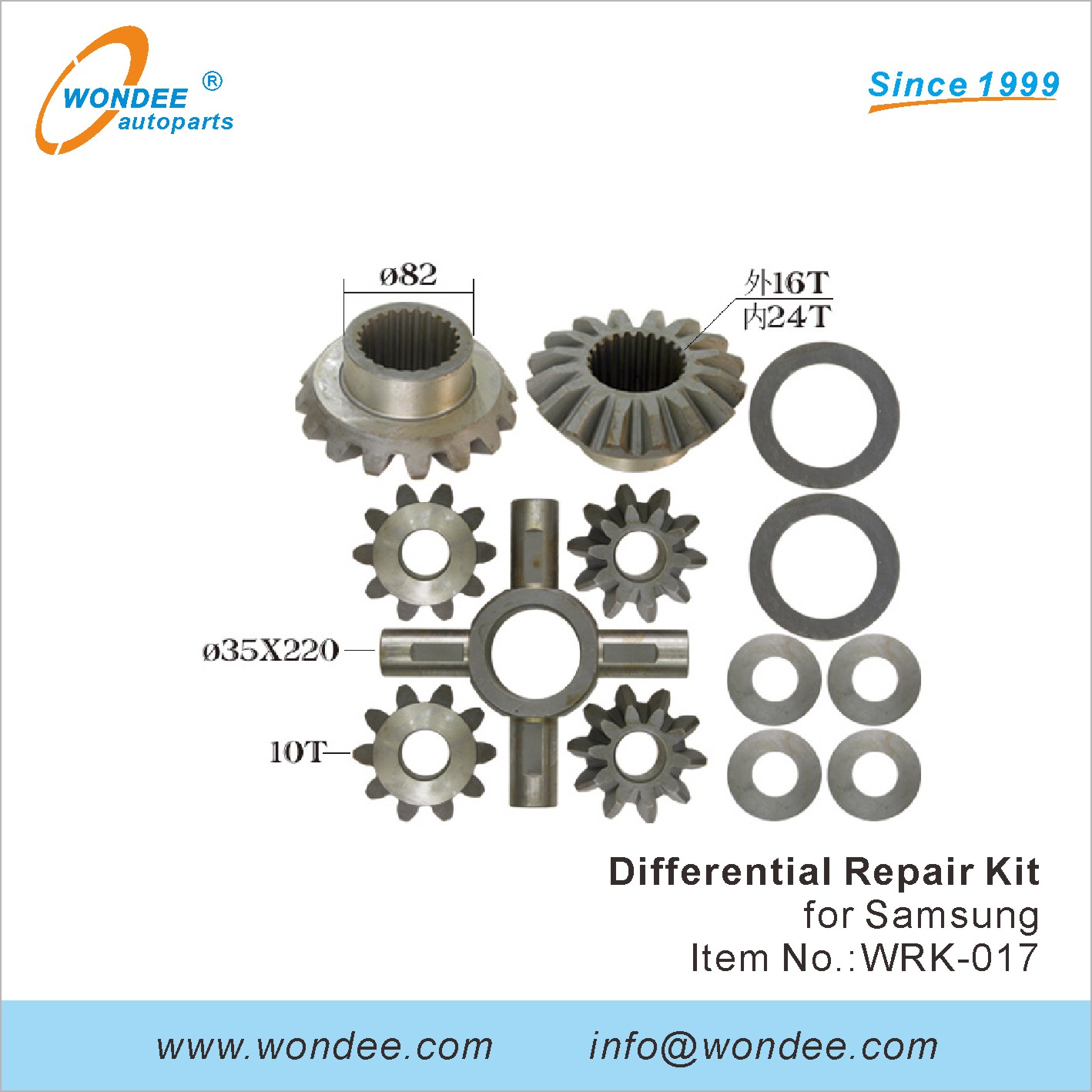 Kit de réparation différentielle Wondee (17)