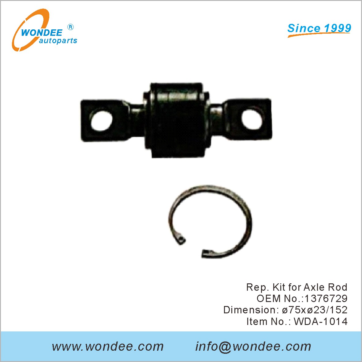 Kit de représentant pour la tige d'essieu OEM 1376729 pour DAF de Wondee
