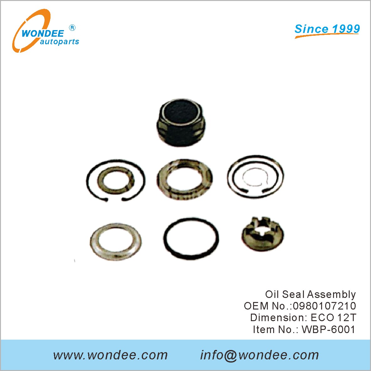 Ensemble de joint d'huile OEM 0980107210 pour BPW de Wondee