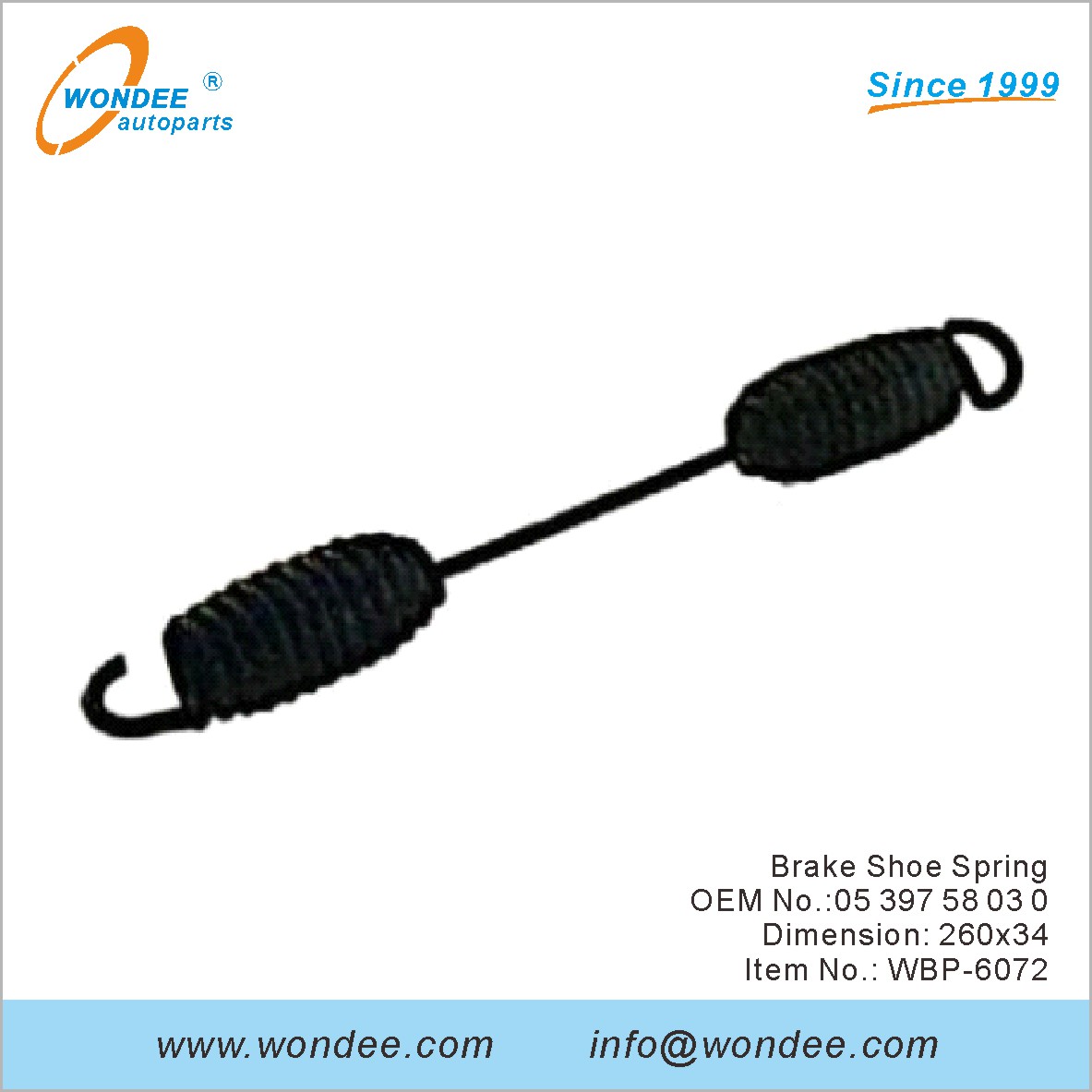 Frein Shoe Spring OEM 05 397 58 03 0 pour BPW de Wondee