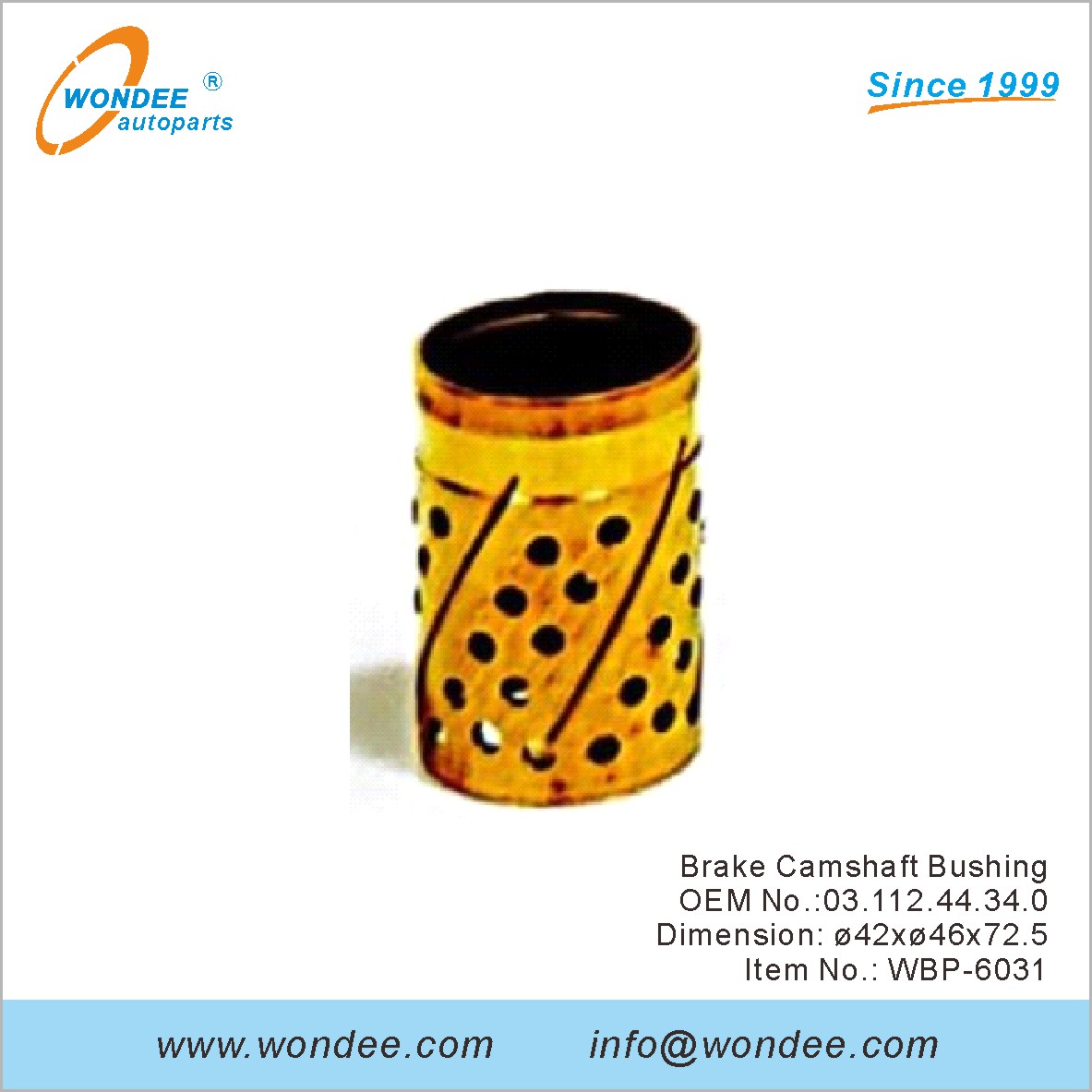 Frein Camarfing Bushing OEM 0311244340 pour BPW de Wondee