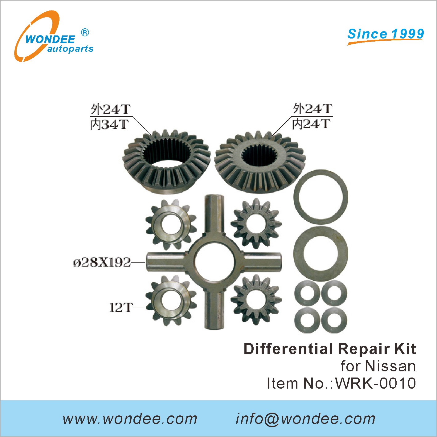 Kit de réparation différentielle Wondee (10)