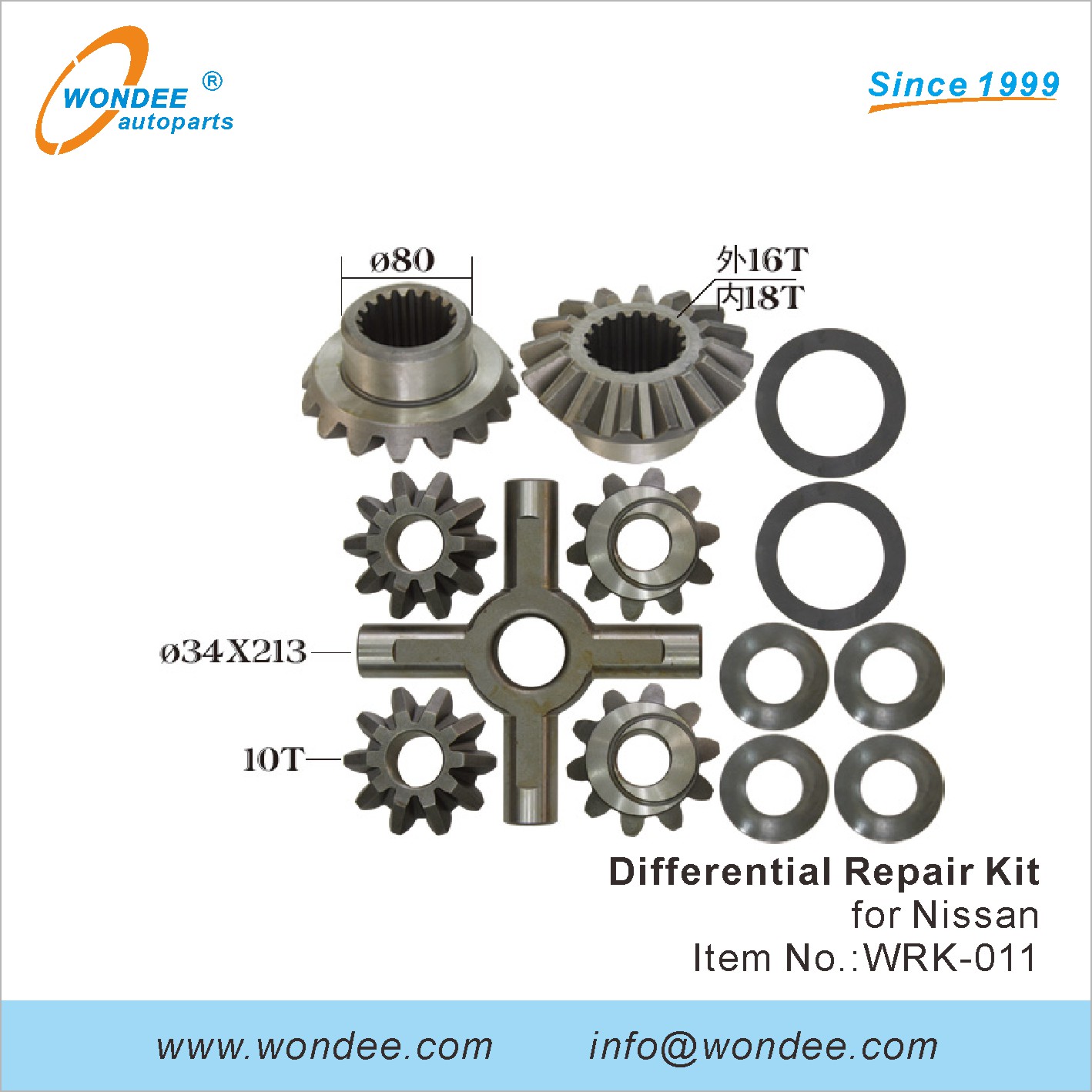 Kit de réparation différentielle Wondee (11)