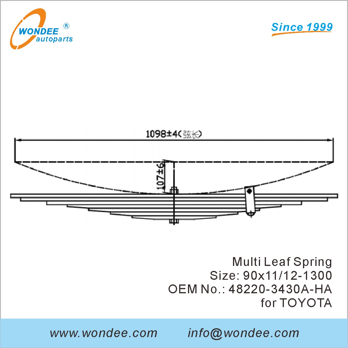 Wondee Heavy Duty Truck Leaf Spring OEM 48220-3430a-ha pour Toyota