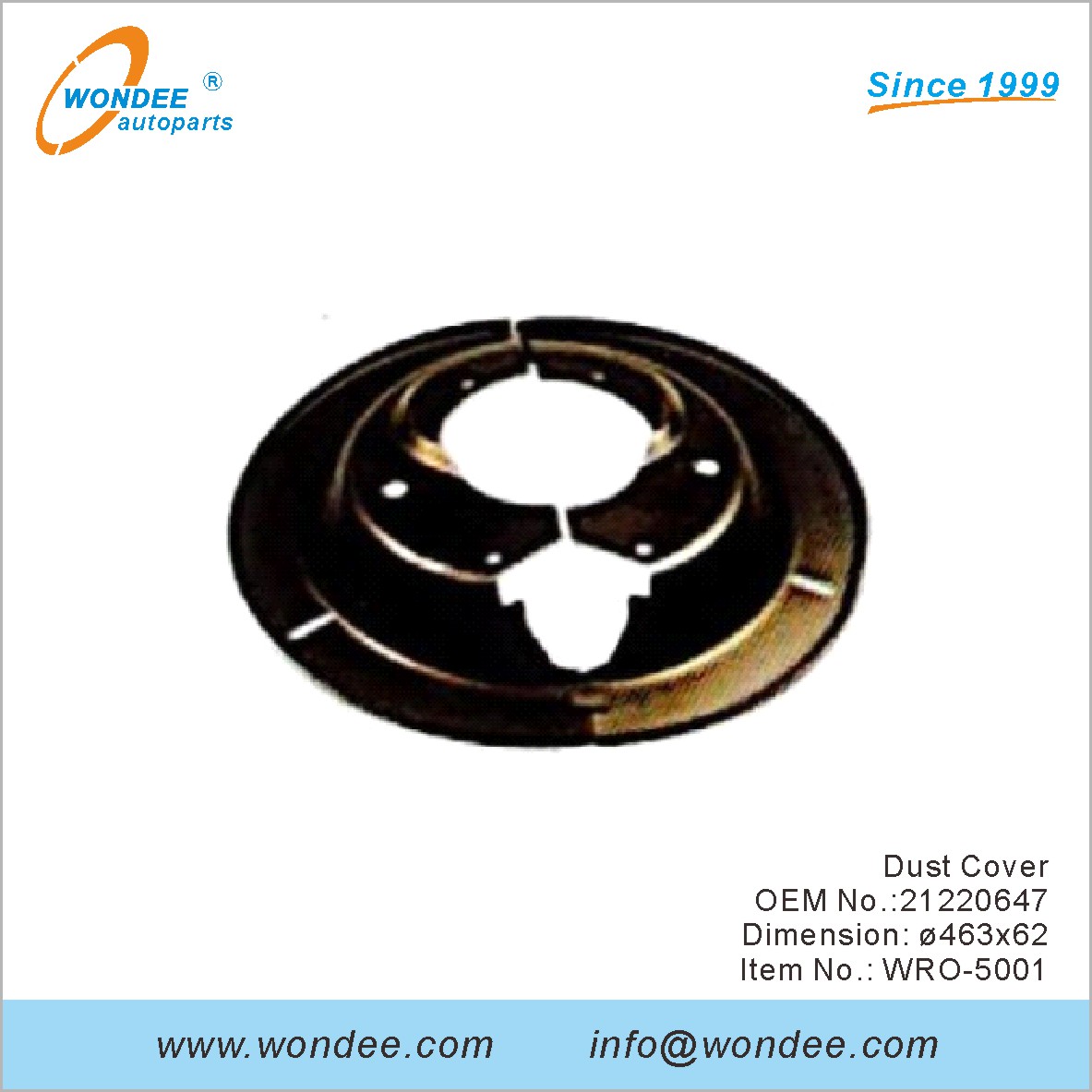 Couverture de poussière OEM 21220647 pour ROR de Wondee (2)