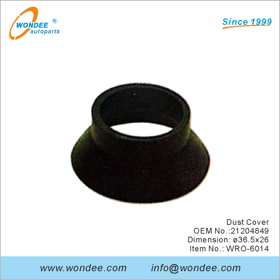 Couverture de poussière OEM 21204849 pour ROR de Wondee