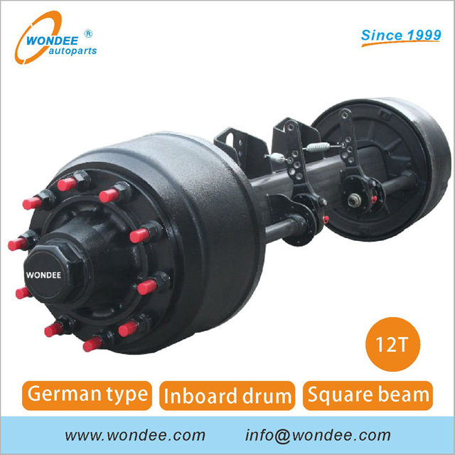 12T 14T 16T Heavy Duty Allemagne Essieux à tambour pour semi-remorques