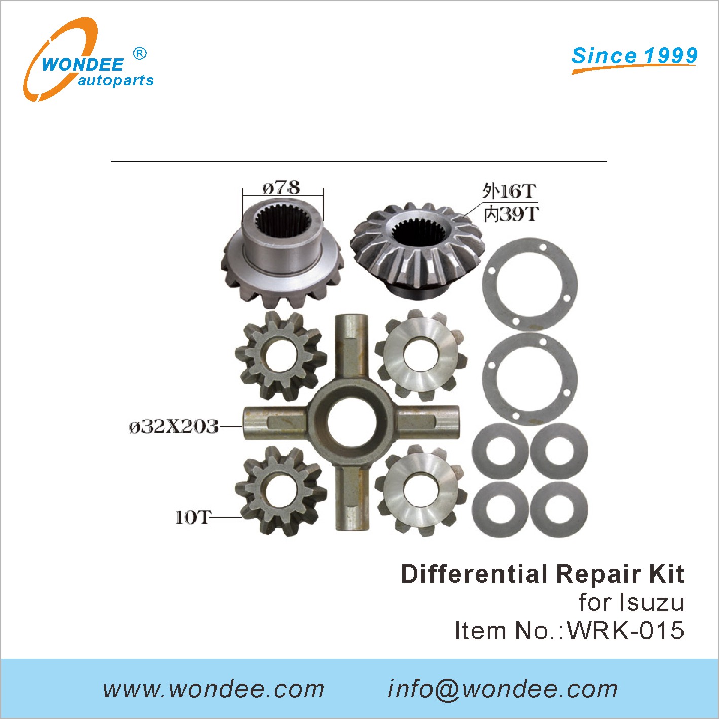 Kit de réparation différentielle Wondee (15)