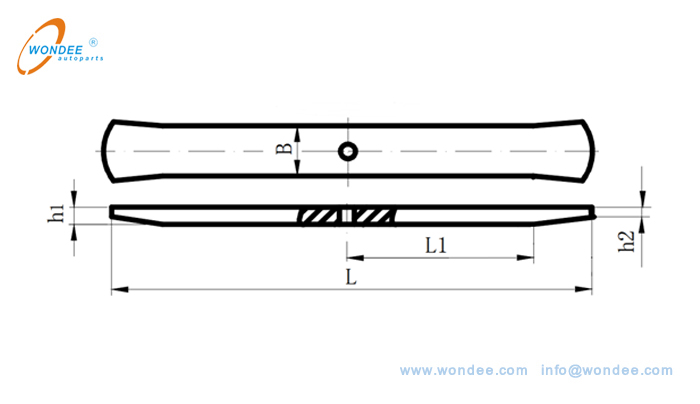 Short tapering parameters of a leaf spring PARAMETRES DE TAPERING COURTANT D'UN SPRESSION DE FEAM