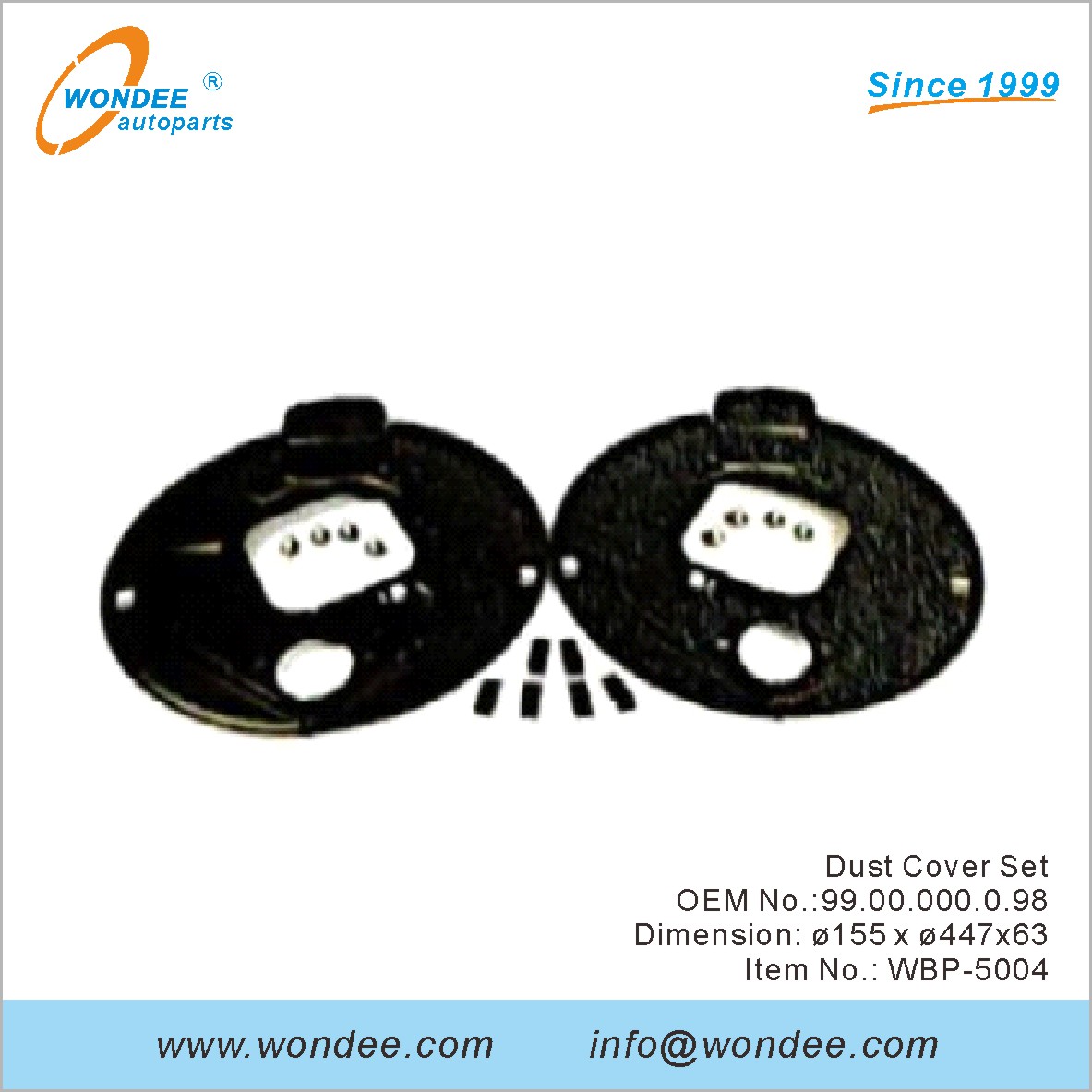 Ensemble de couverture de poussière OEM 9900000098 pour BPW de Wondee