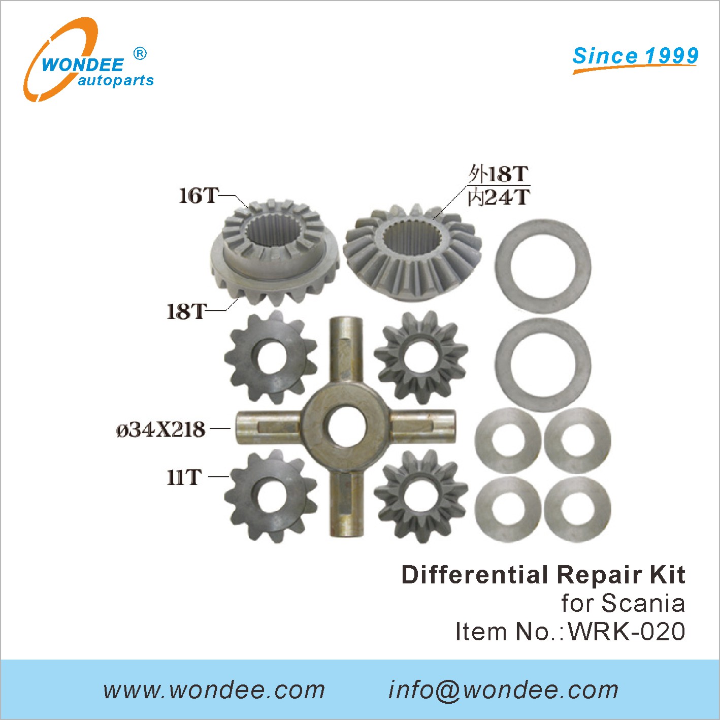 Kit de réparation différentielle Wondee (20)