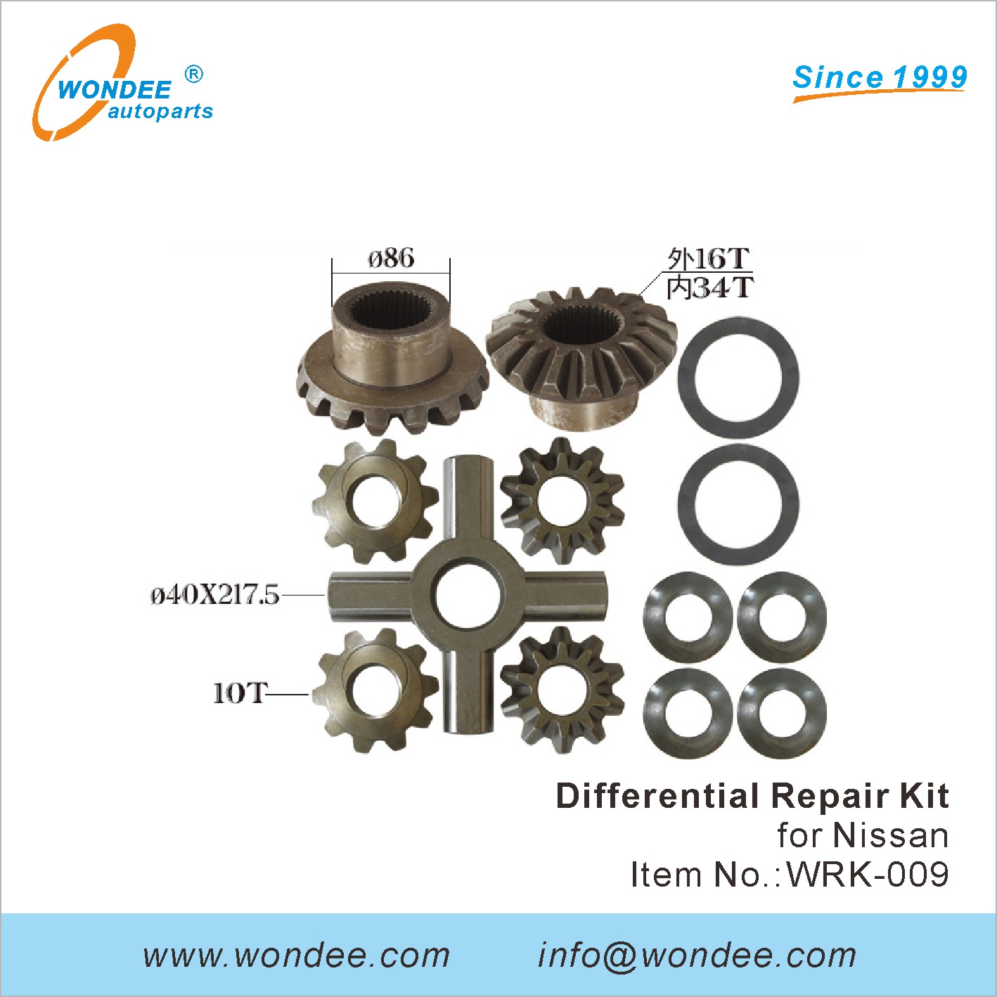 Kit de réparation différentielle Wondee (9)