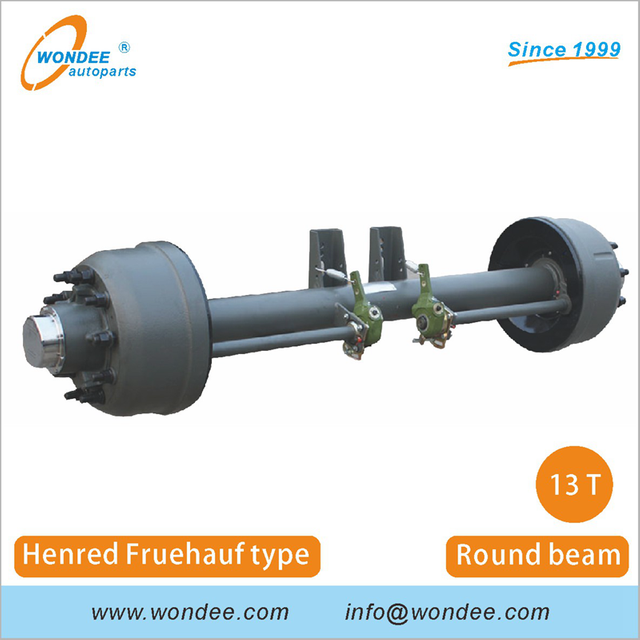 Essieu de type sud-africain Henred Fruehauf 13T pour semi-remorques