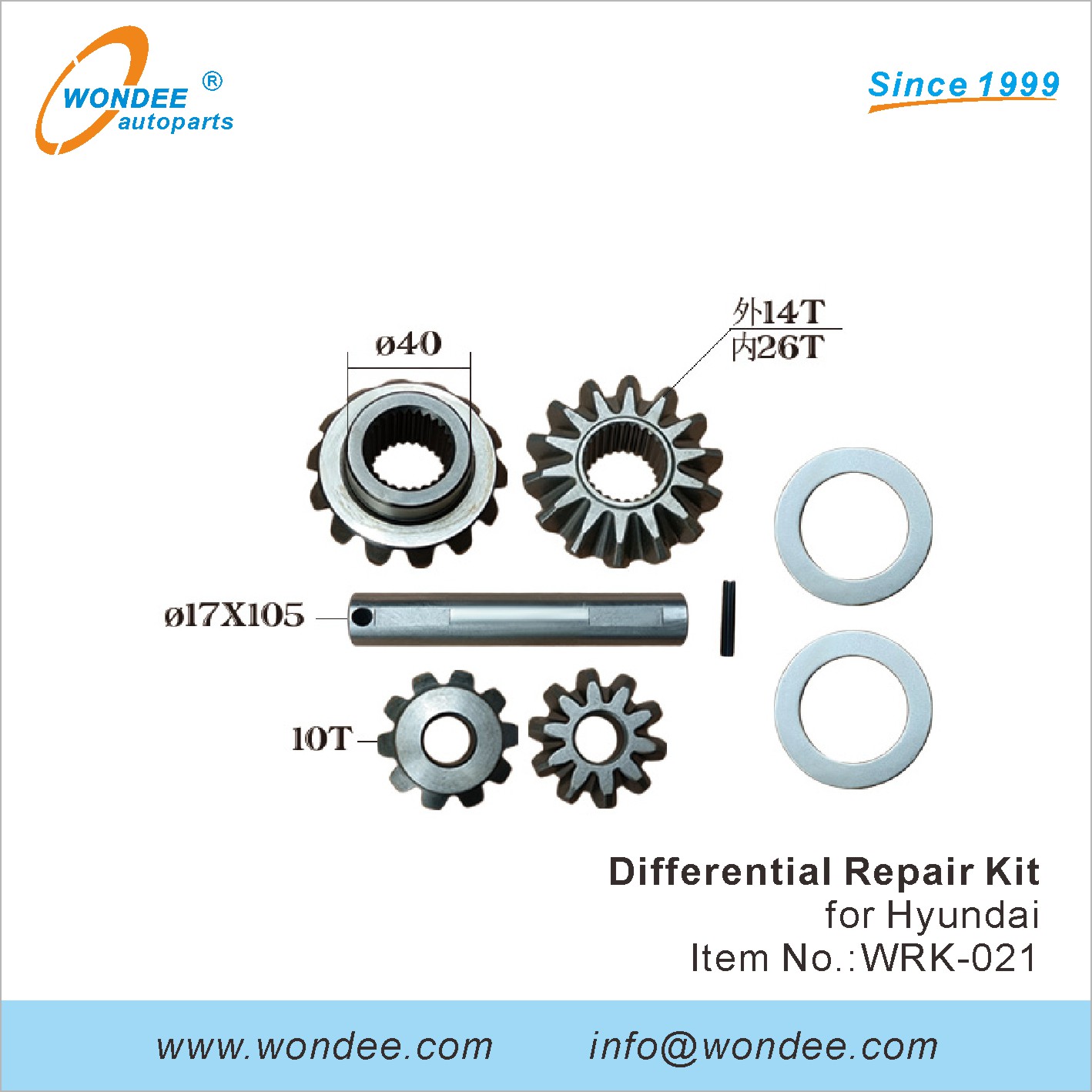 Kit de réparation différentielle Wondee (21)
