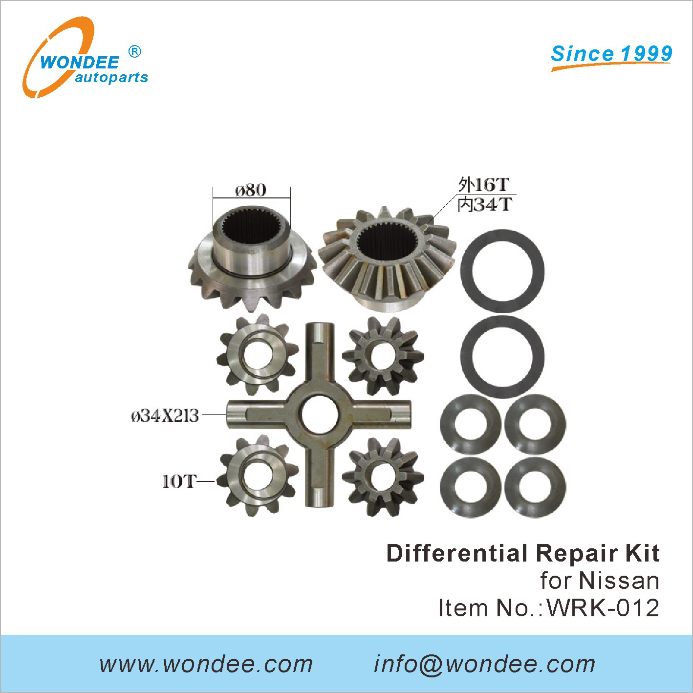 Kit de réparation différentielle Wondee (12)