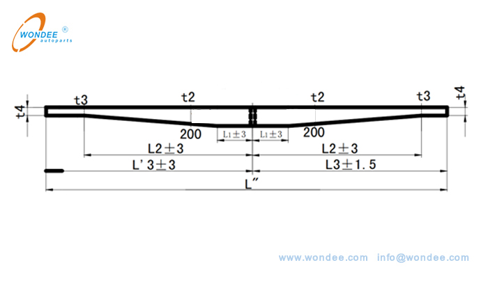 Tapering parameters of a leaf spring Paramètres effilés d'un ressort à lame