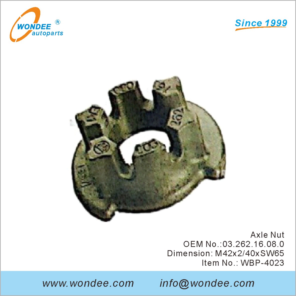 OEM de l'écrou d'essieu 0326216080 pour BPW de Wondee