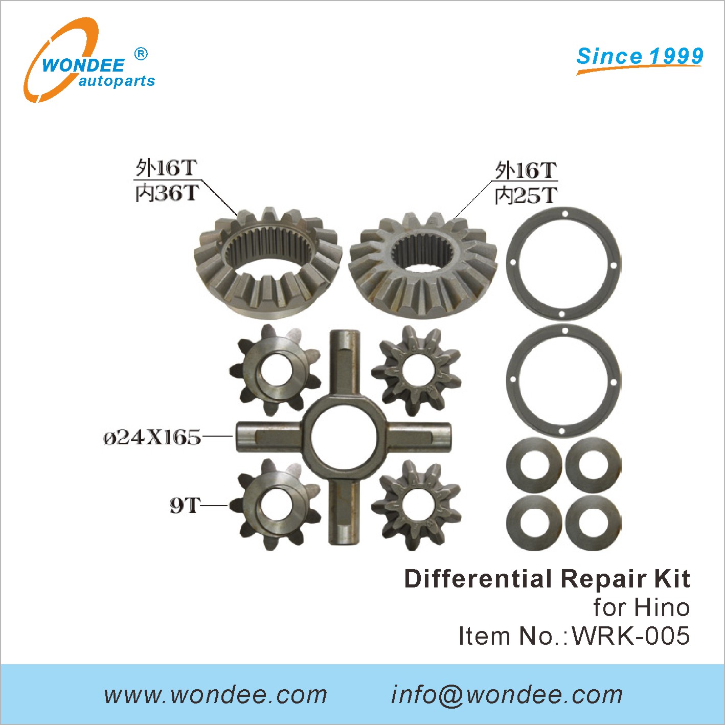 Kit de réparation différentielle Wondee (5)