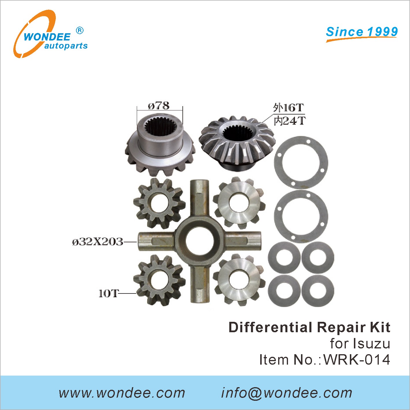 Kit de réparation différentielle Wondee (14)