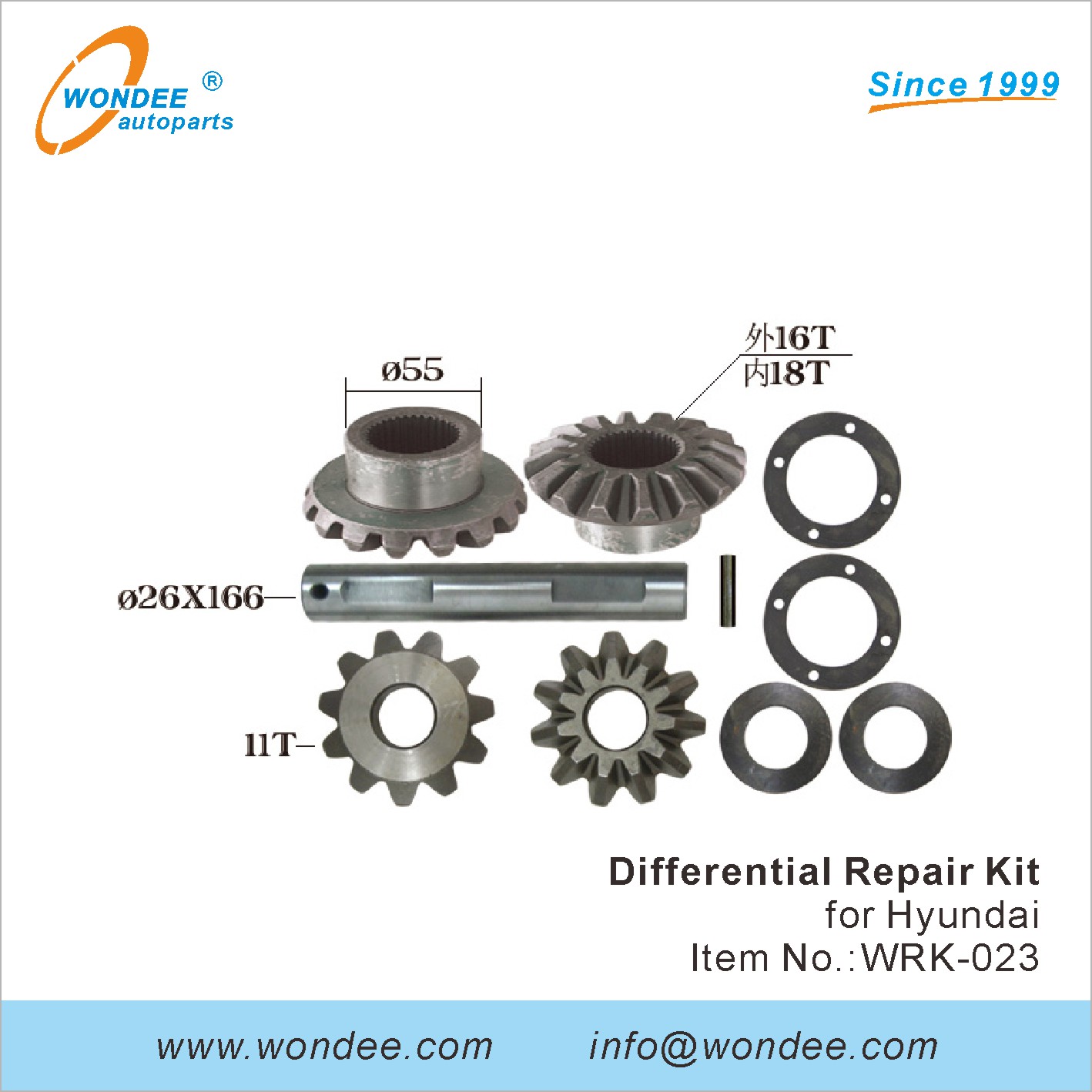 Kit de réparation différentielle Wondee (23)
