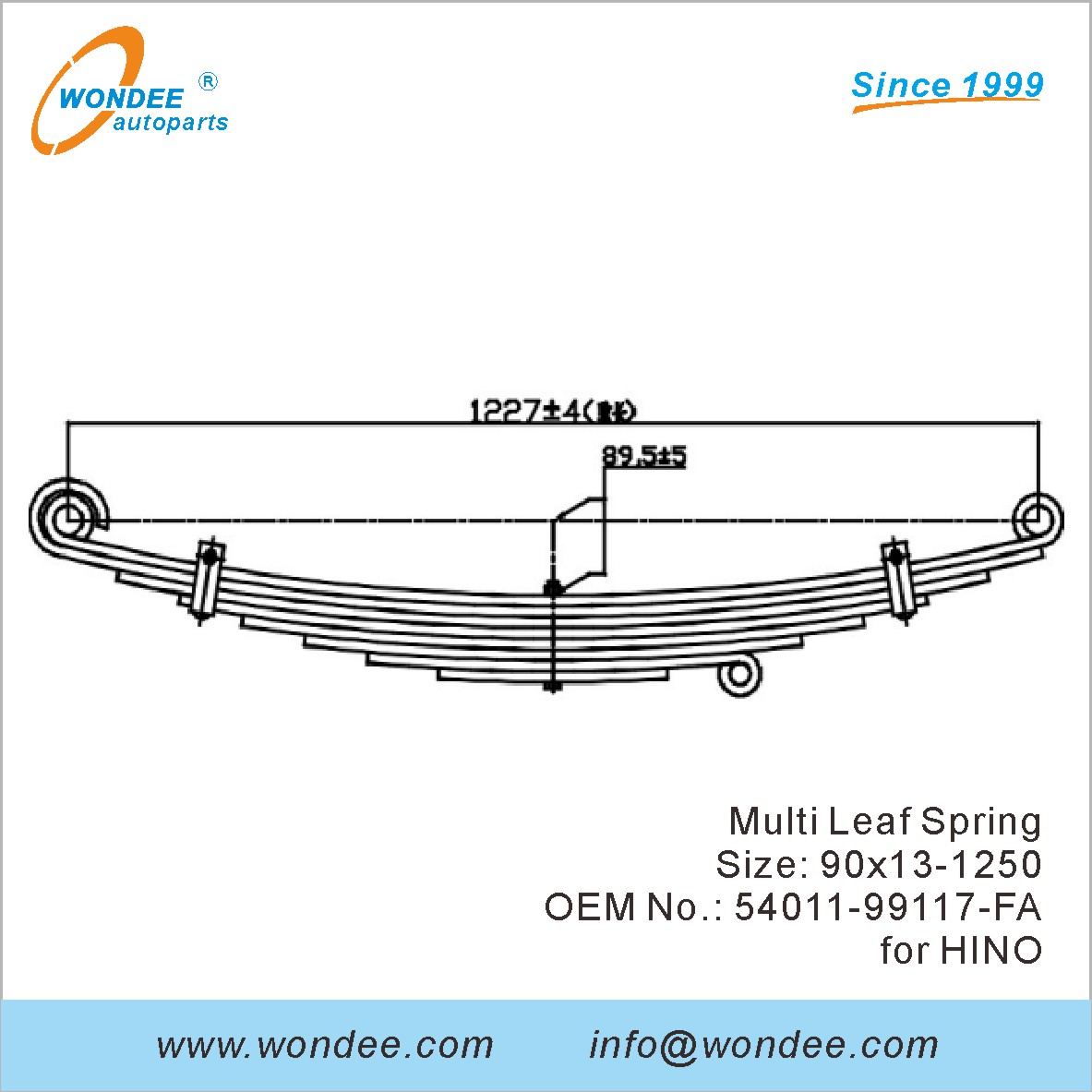 Wondee Heavy Duty Truck Leaf Spring OEM 54011-99117-FA pour Hino