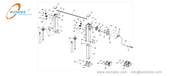 FUWA Type Det d'atterrissage pour semi-remorque robuste de Chine Fabricant / Wonais Autoparts