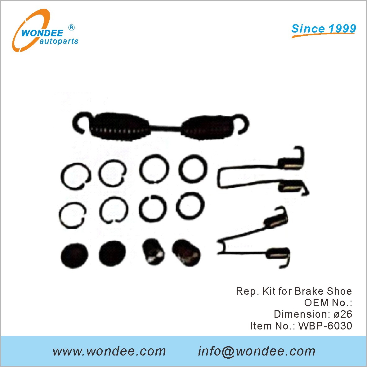 Kit de représentant pour la chaussure de frein OEM pour BPW de Wondee