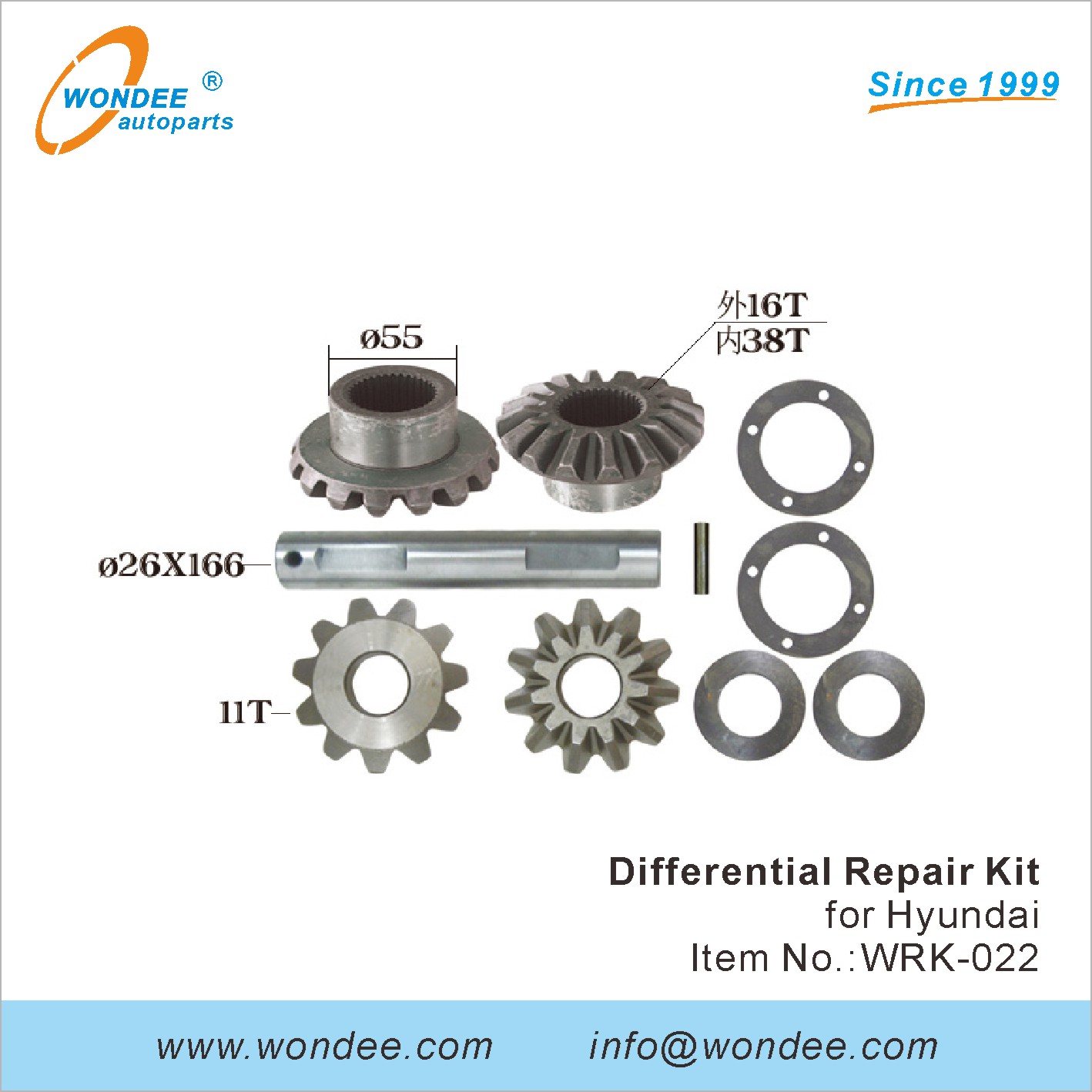 Kit de réparation différentielle Wondee (22)
