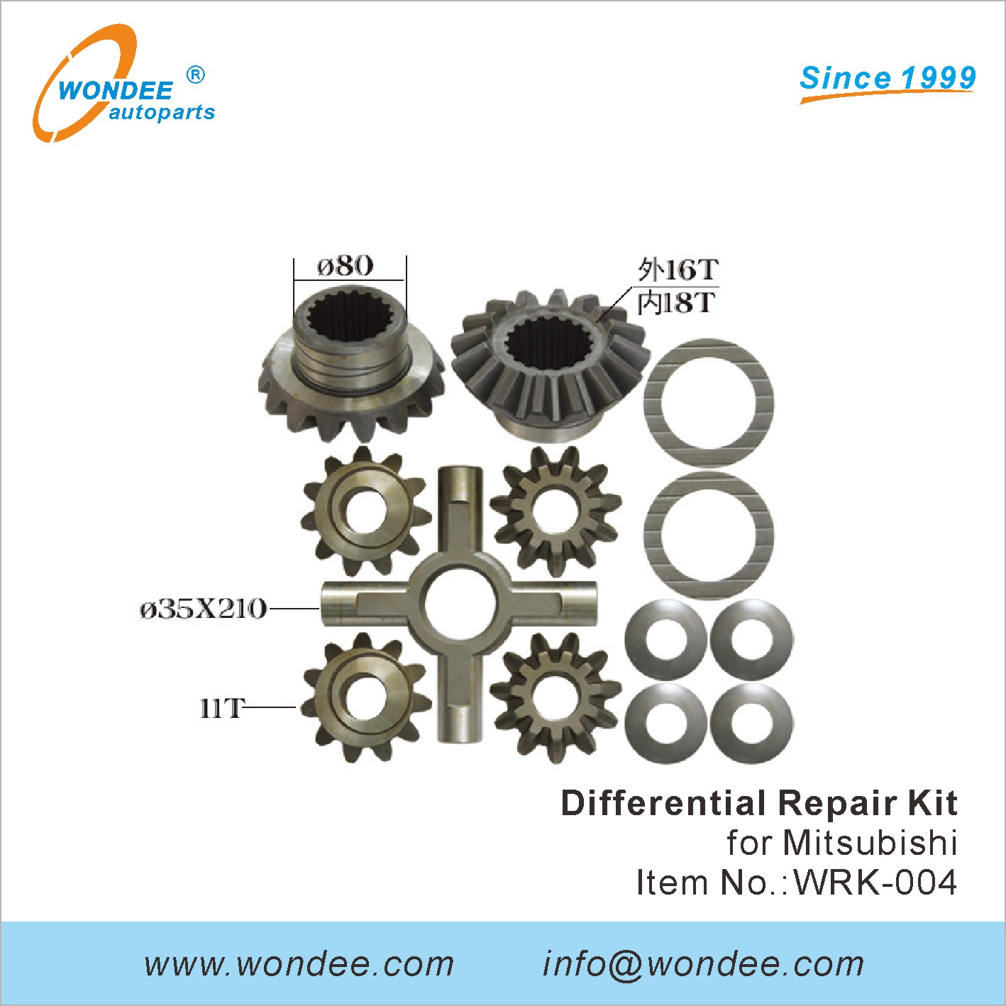 Kit de réparation différentielle Wondee (4)