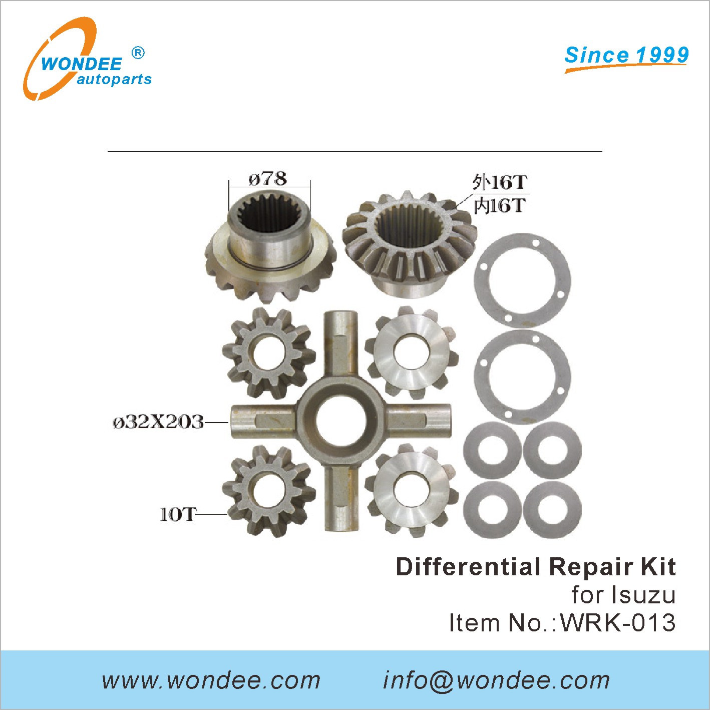 Kit de réparation différentielle Wondee (13)