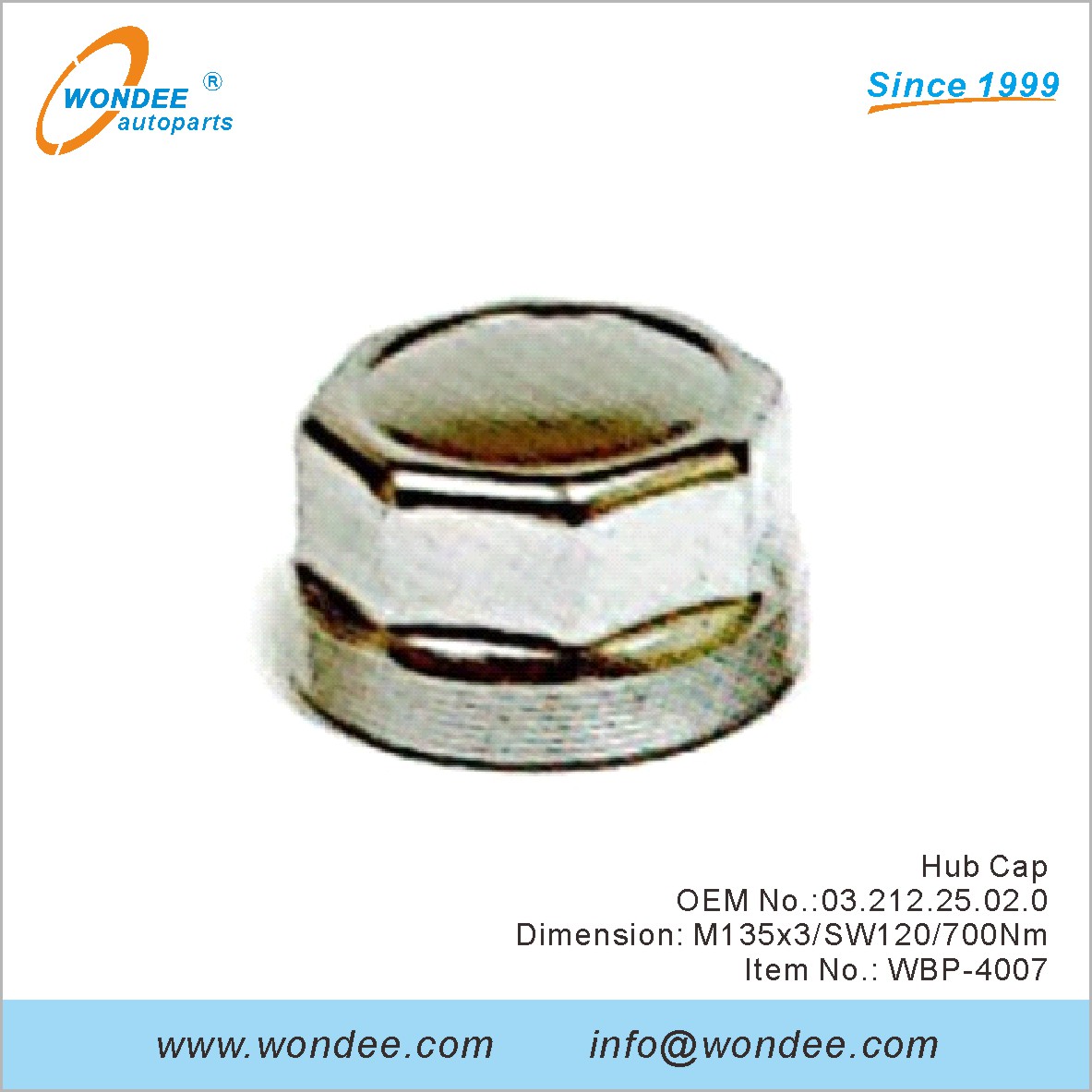 Hub Cap OEM 0321225020 pour BPW de Wondee