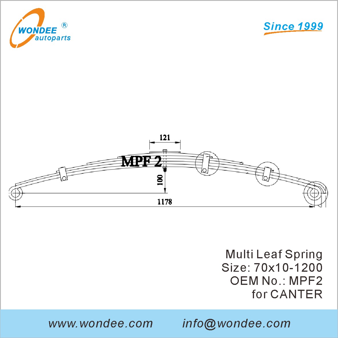 Wondee Light Duty Truck Leaf Spring OEM MPF2 pour Canter