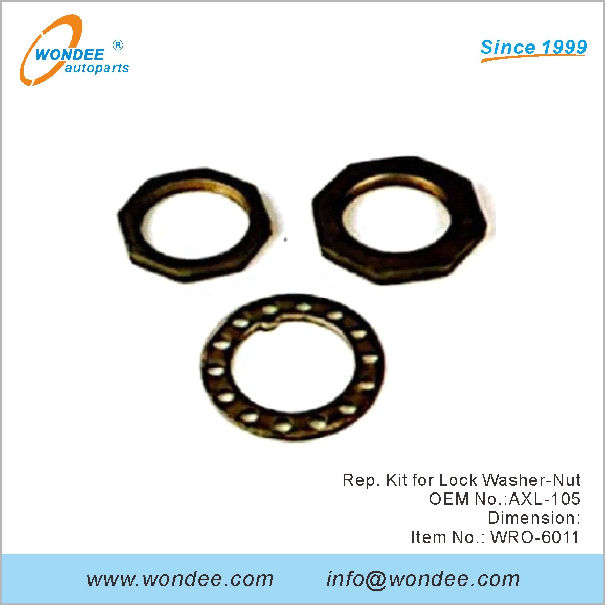 REP. Kit pour verrouillage laveur-nut OEM AXL-105 pour ROR de Wondee